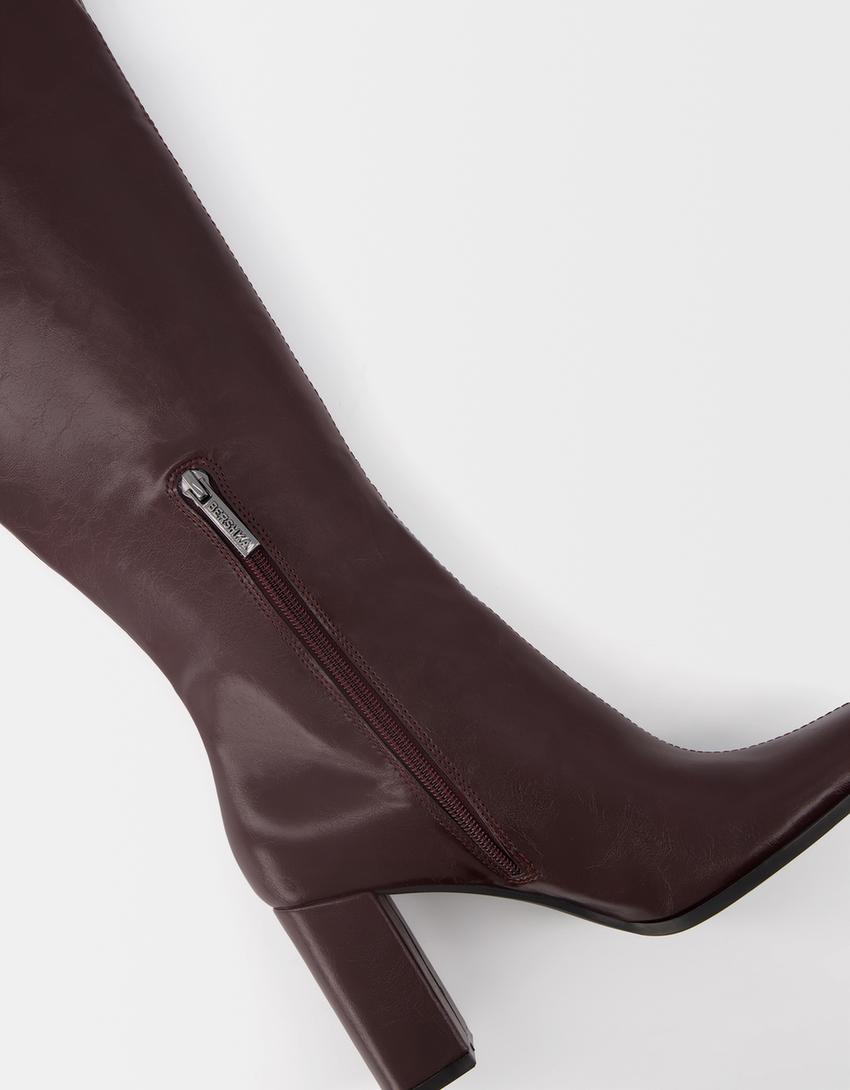 high-heel over-the-knee boots-Maroon-2