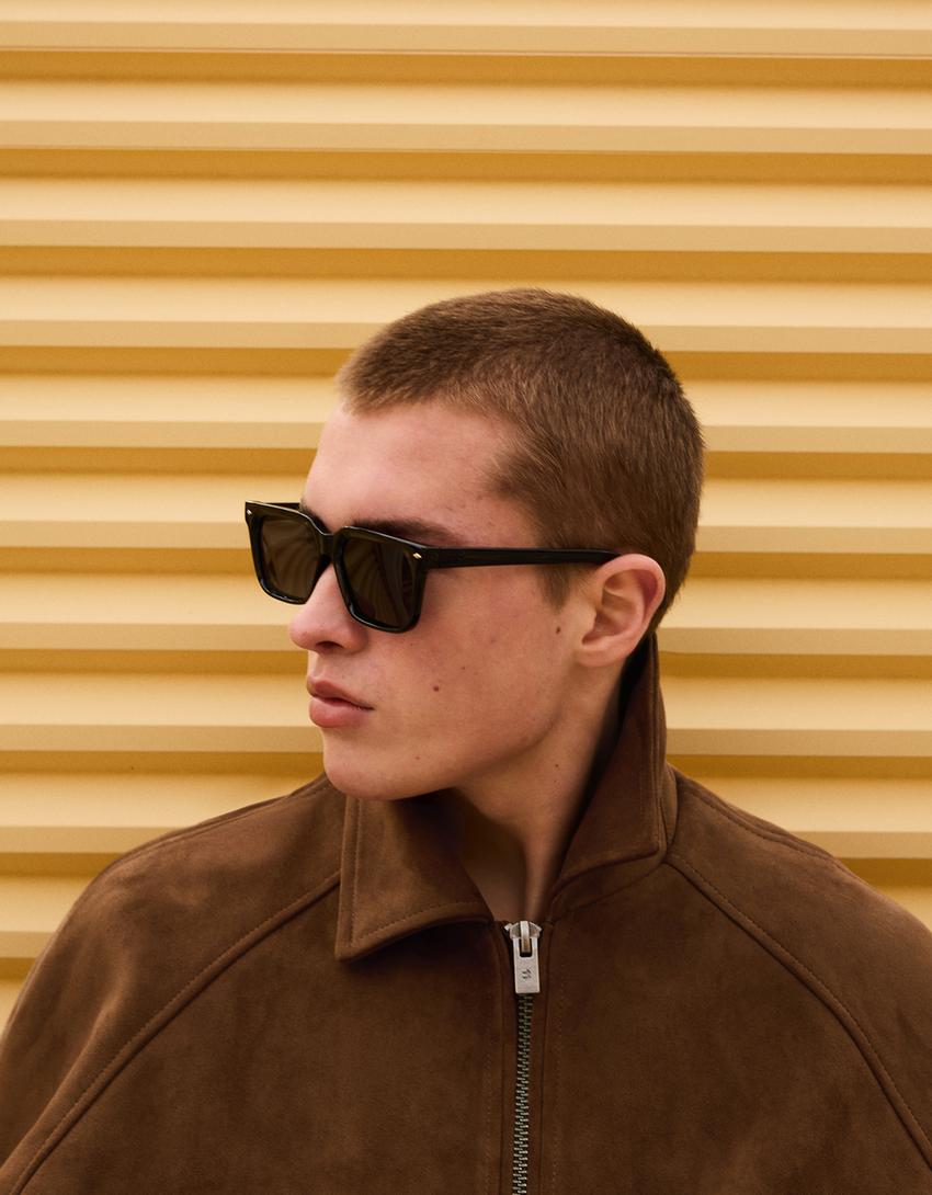 Faux suede jacket-Brown