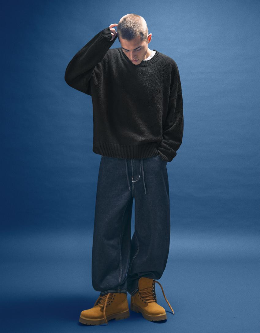 Cropped jumper-Black