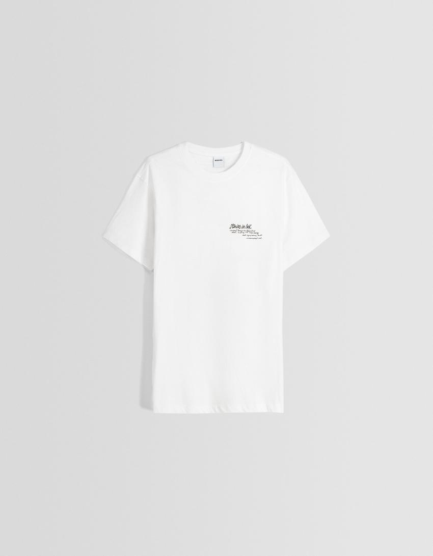 T-shirt manches courtes imprimé floral-Blanc-4