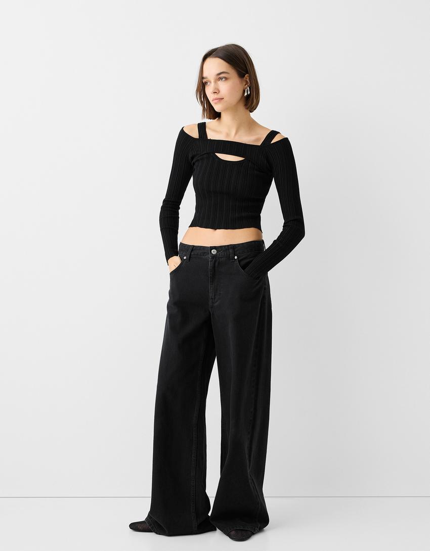 سويتر بأكمام طويلة-أسود-3