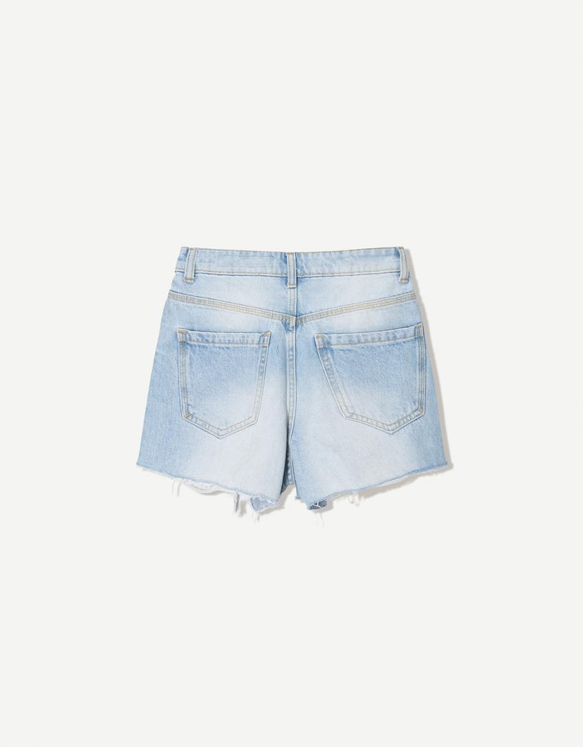 Ripped denim shorts