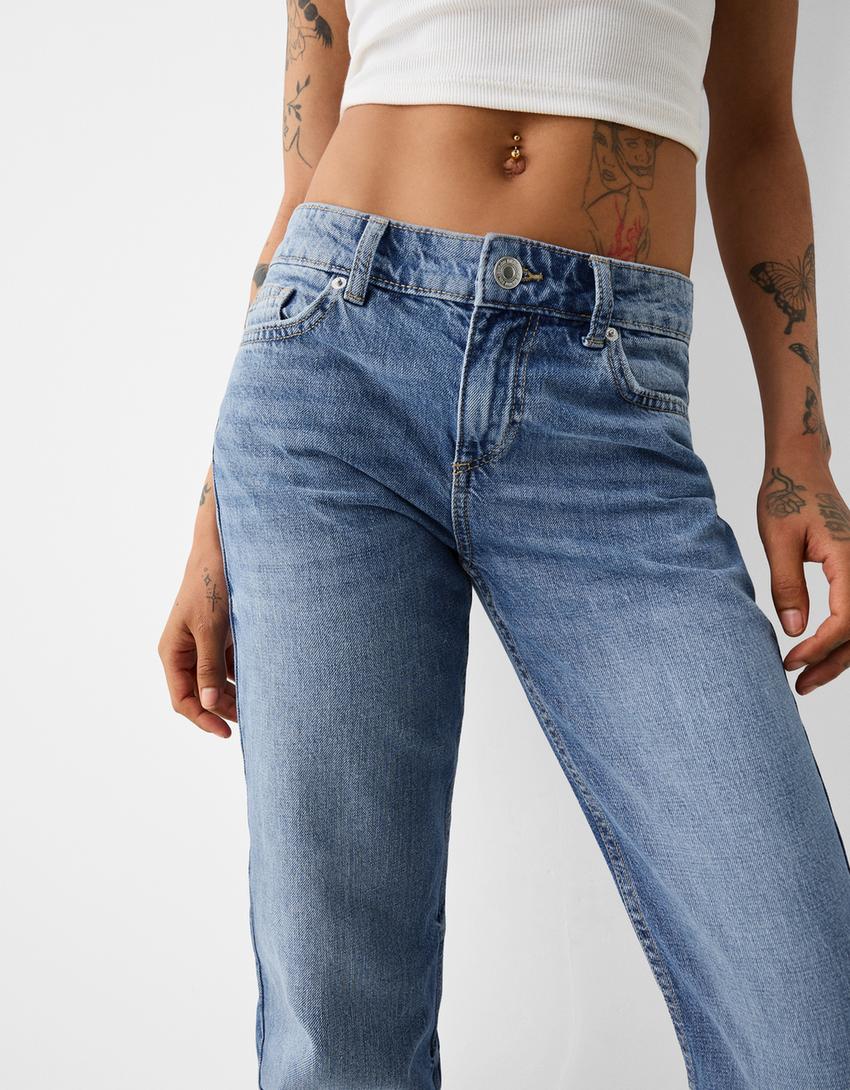Jeans straight low waist-Azul lavado-3