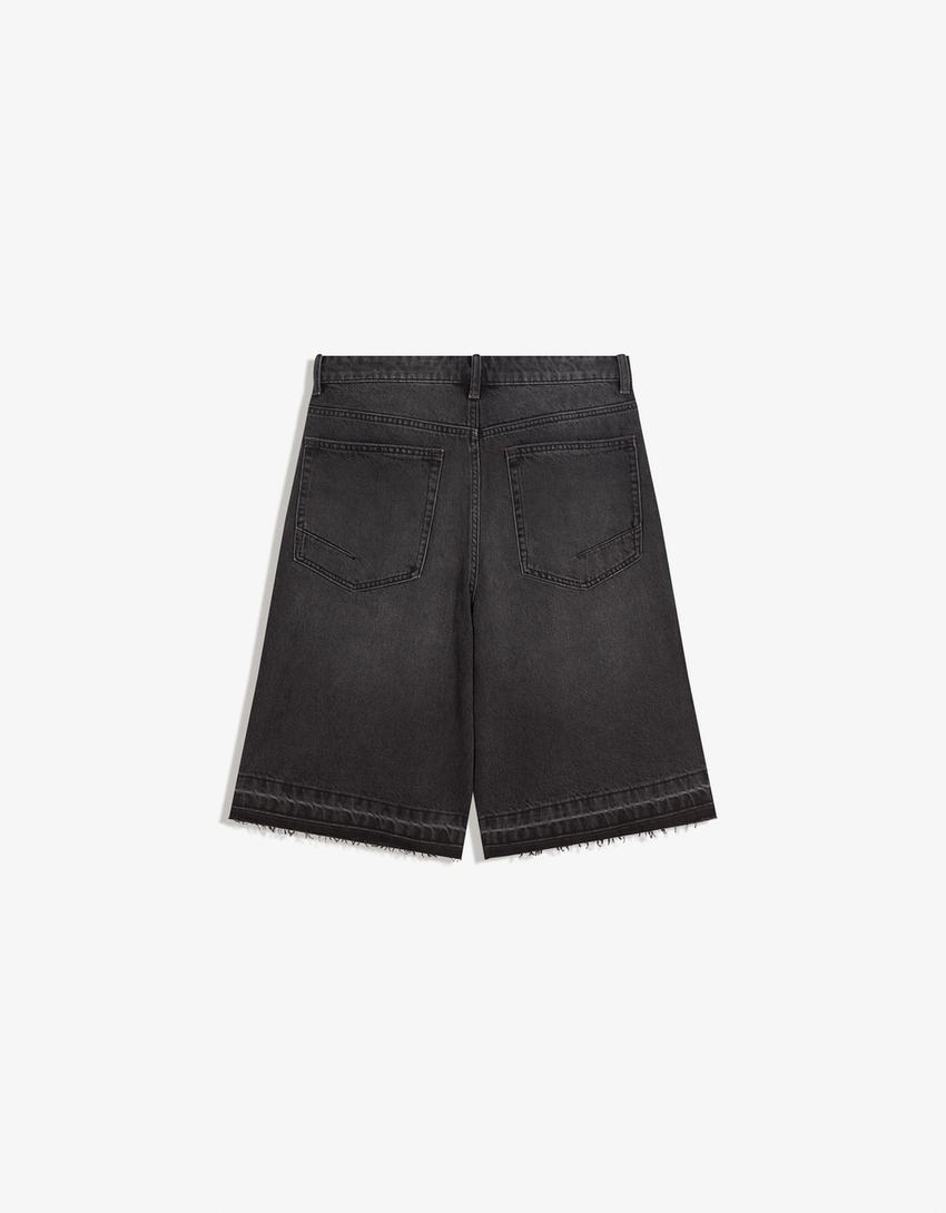 Baggy Bermuda shorts-Black