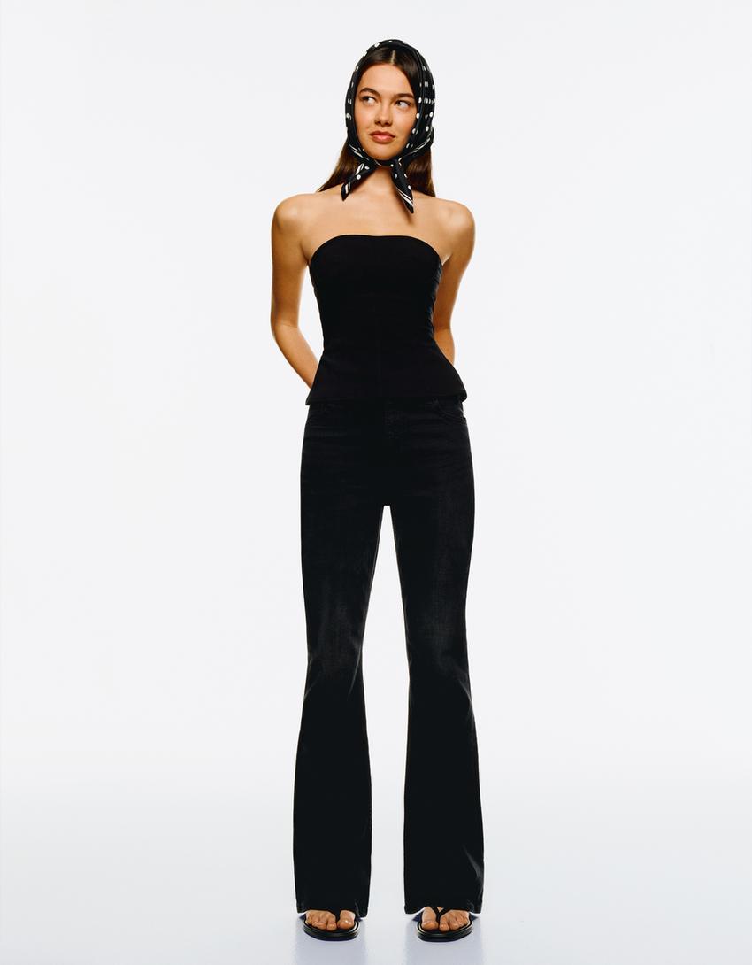 Jeans flare-Negro
