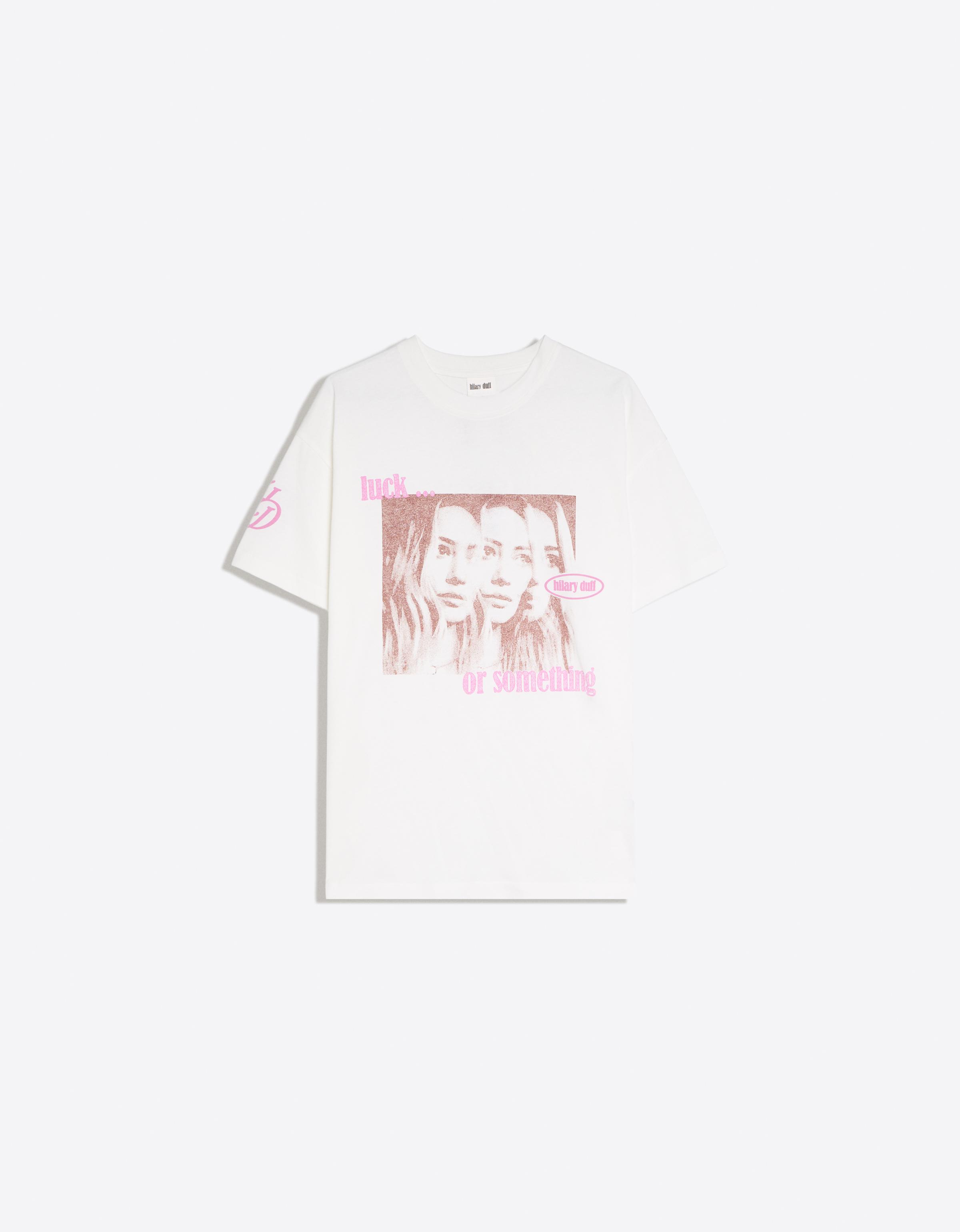 HILARY DUFF oversize short sleeve T-shirt — Off white