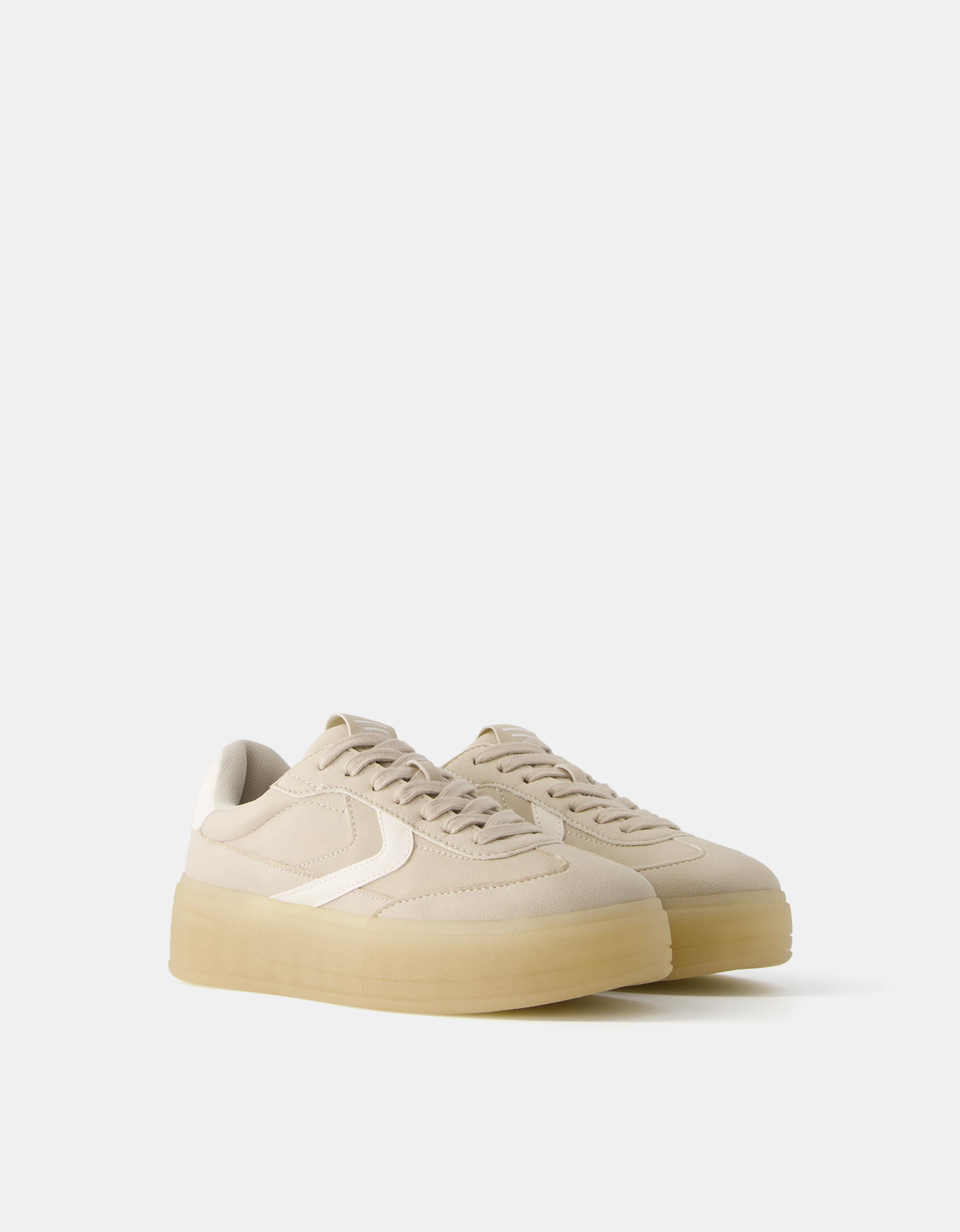 Bershka Retro-Sneaker Mit Plateau Damen 40 Beige