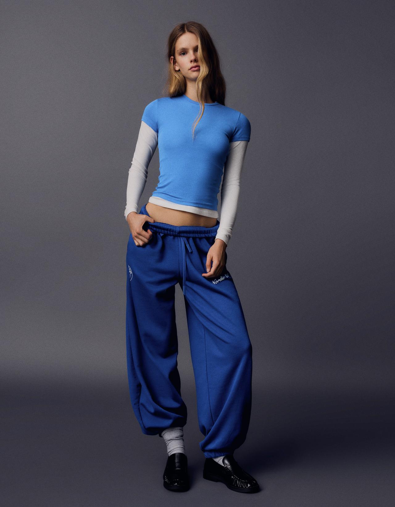 Round neck short sleeve T-shirt — Blue