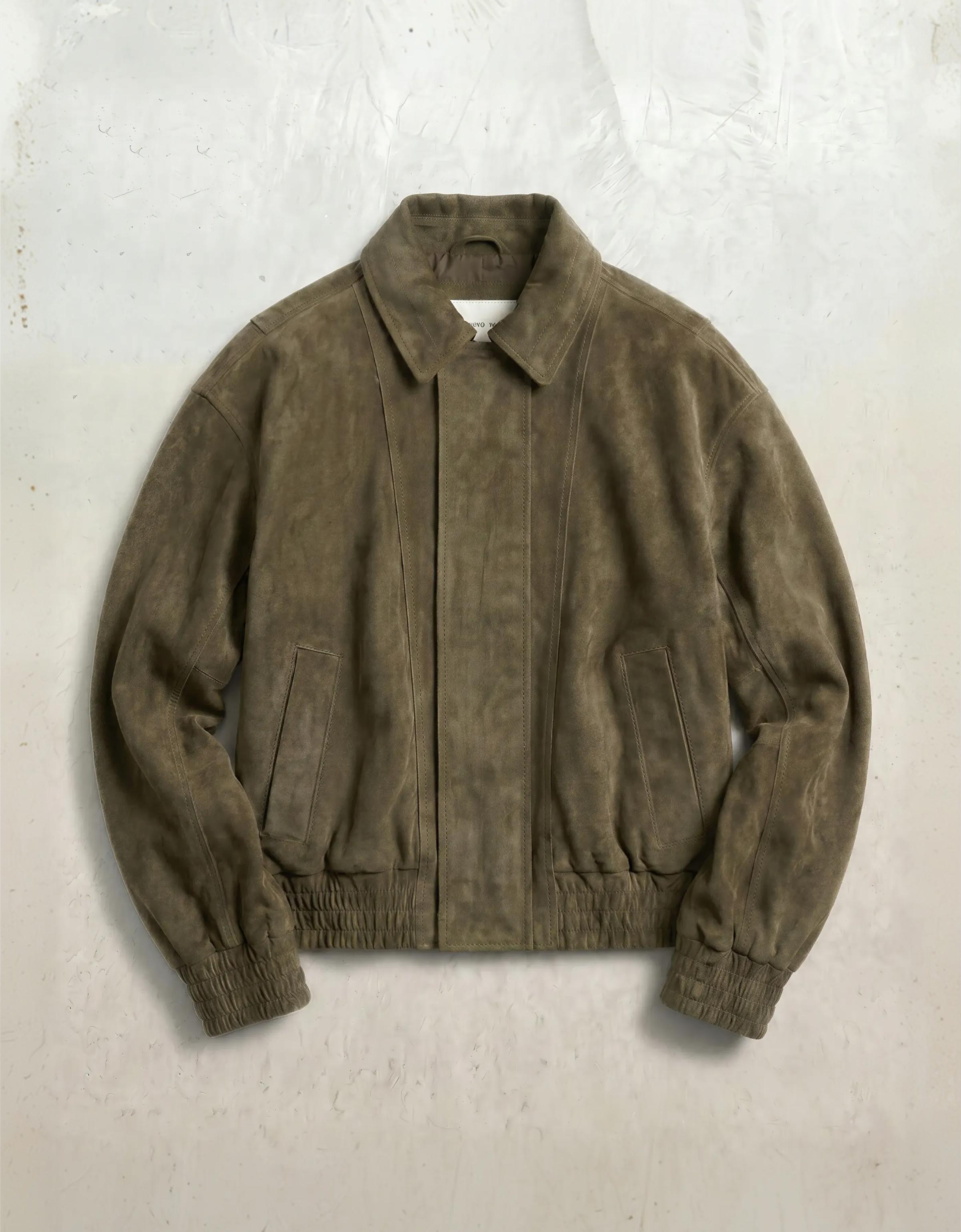 Faux suede jacket — Khaki