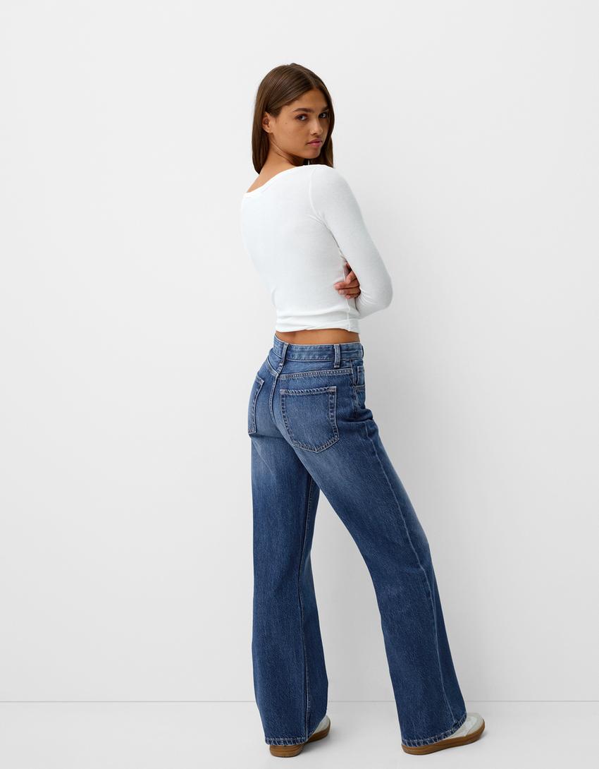 Wide-leg ’90s jeans-Blue-2