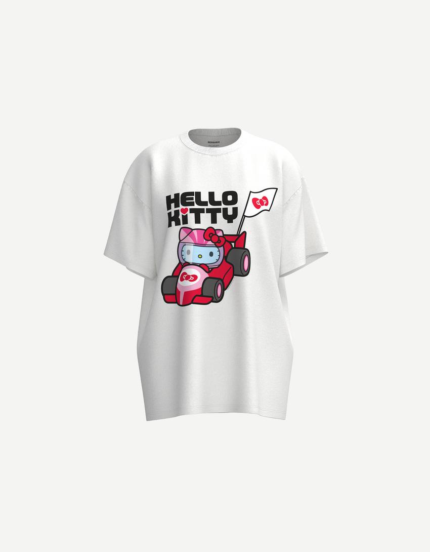 T-shirt Hello Kitty manches courtes-Blanc cassé-3