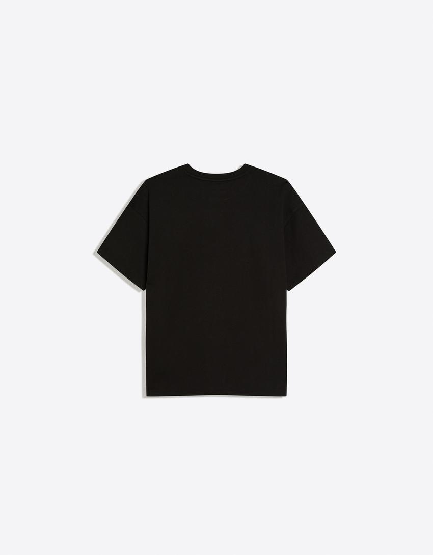 Camiseta Billie Eilish manga corta print-Negro