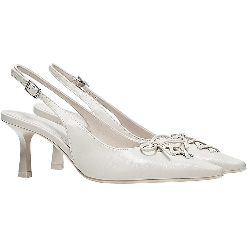 KITTEN HEEL CORSET SHOES — WHITE