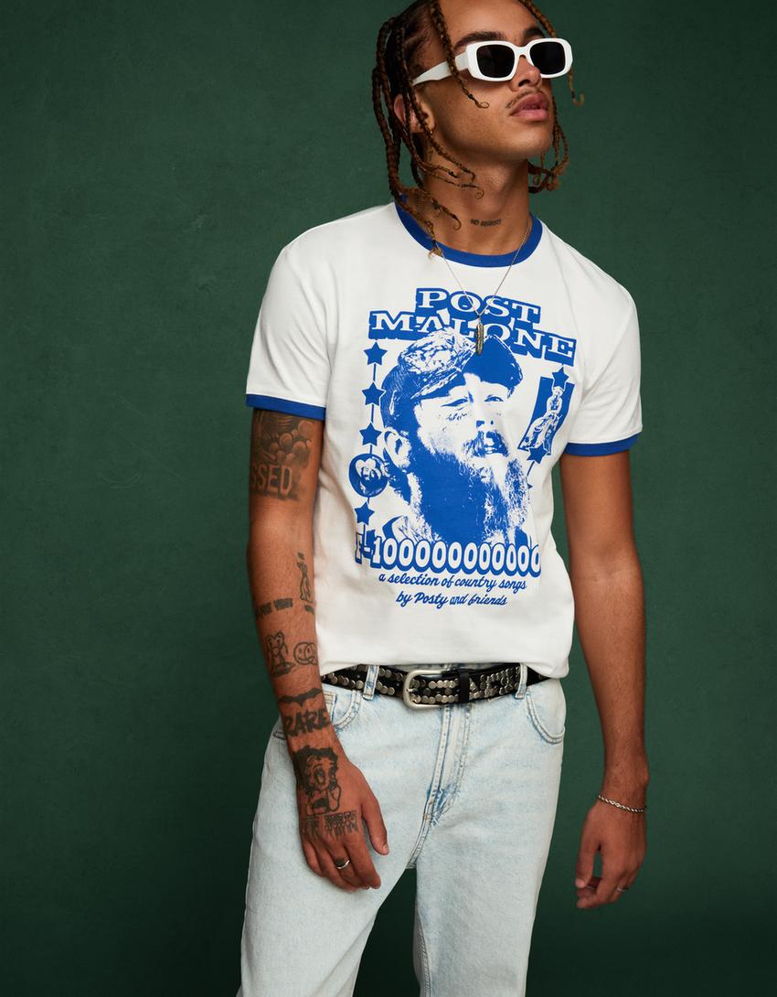 Post Malone print short-sleeve T-shirt-White-2
