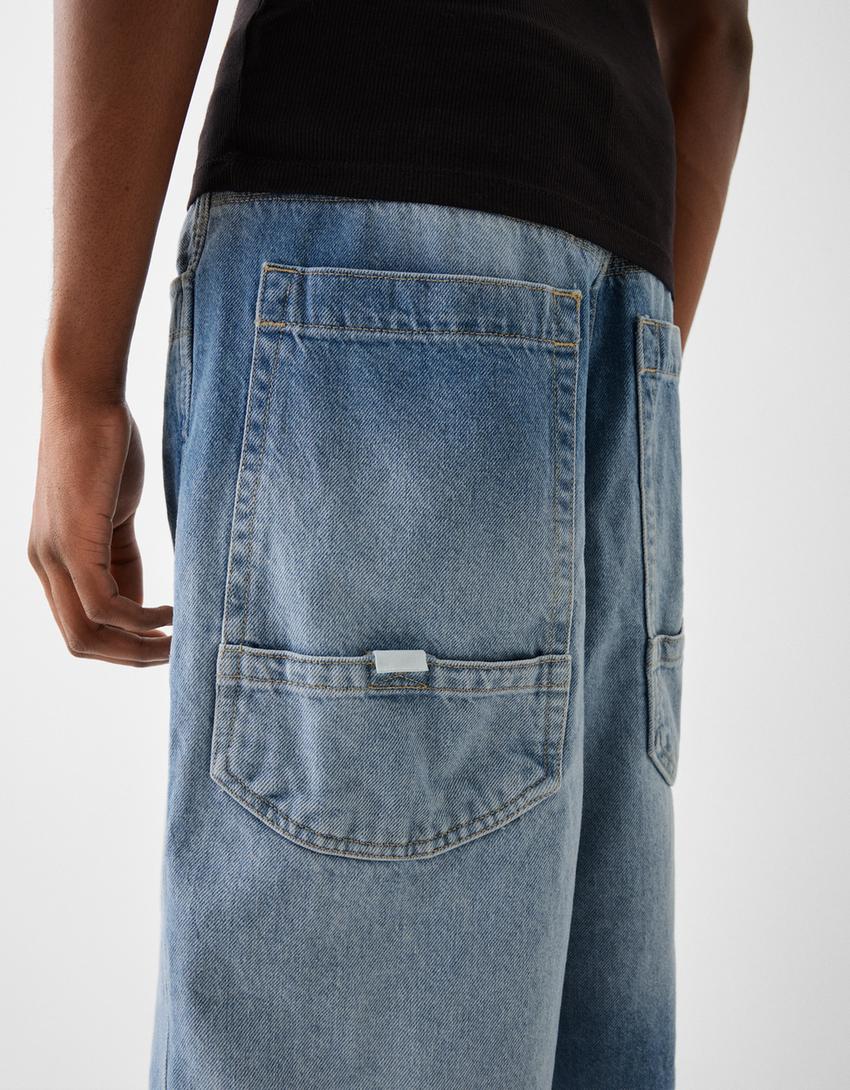 شورت برمودا دنيم-أزرق فاتح-5