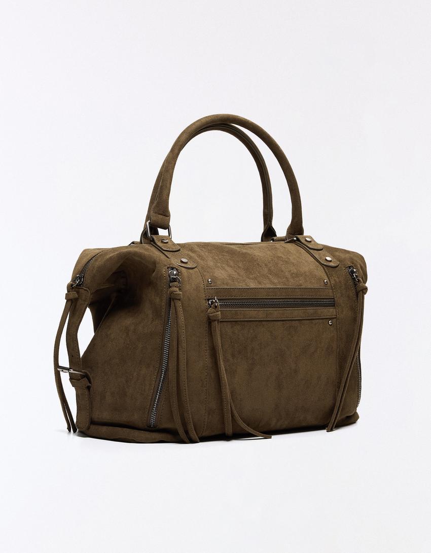 Zip-up bowling bag-Khaki