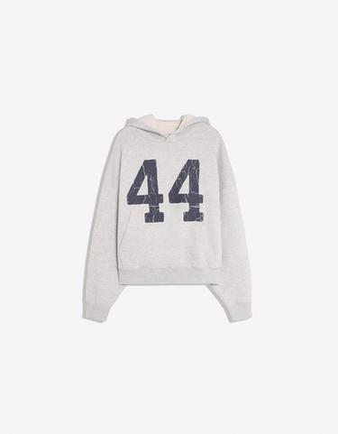 Washed effect print hoodie — Grey 2