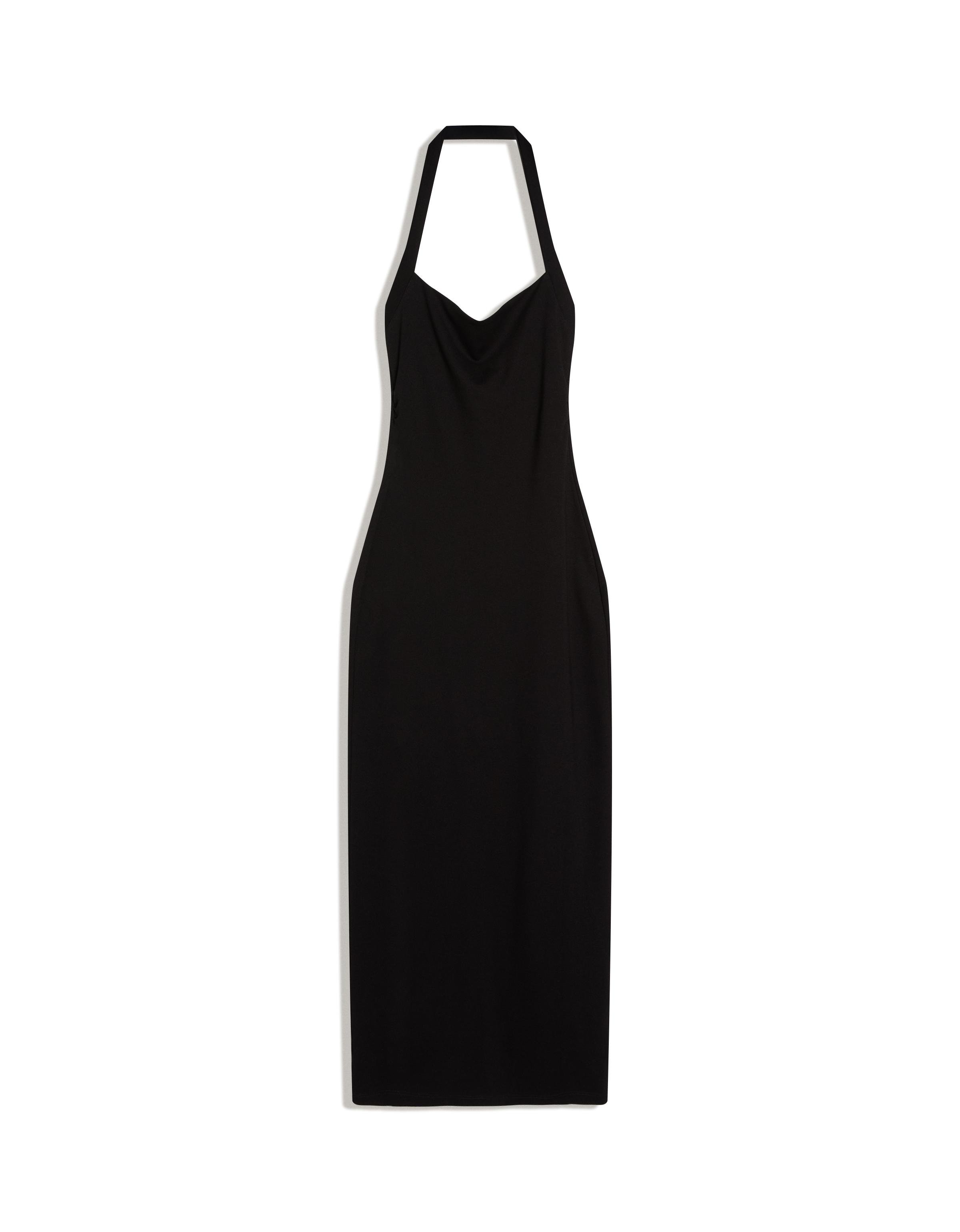 Halterneck midi dress — Black