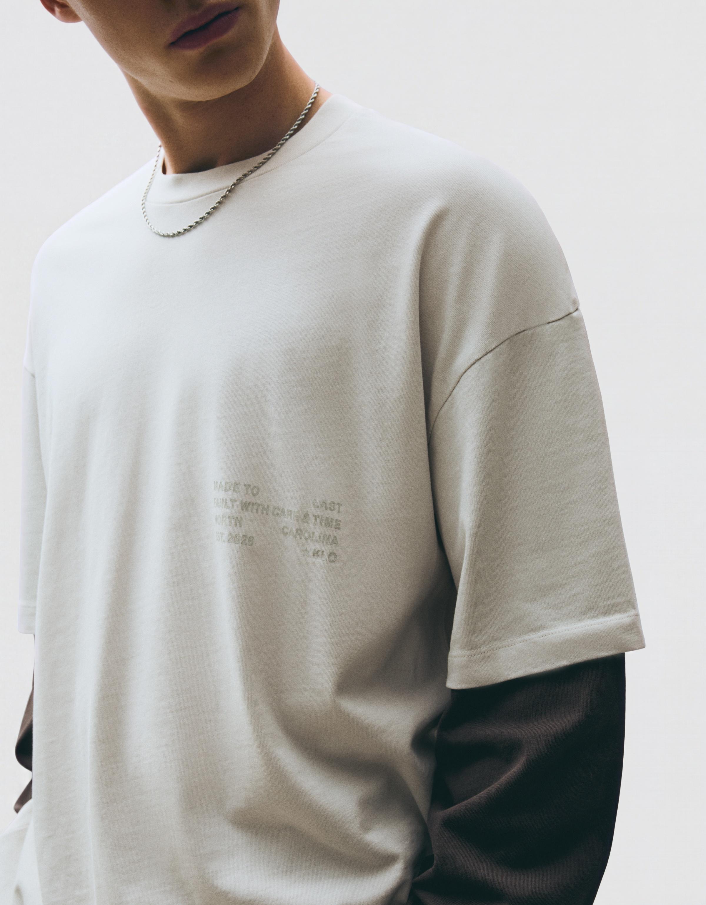 Contrast double-sleeve T-shirt — Grey