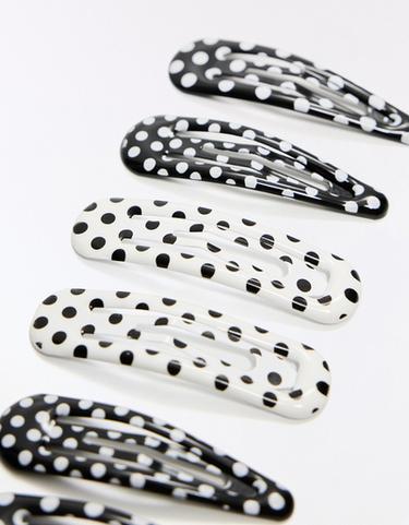 Pack of 3 printed fur clips — White 2
