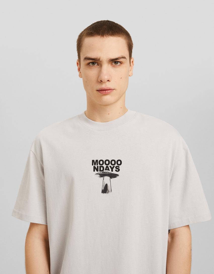 T-shirt manga curta boxy fit estampado-Pedra-2