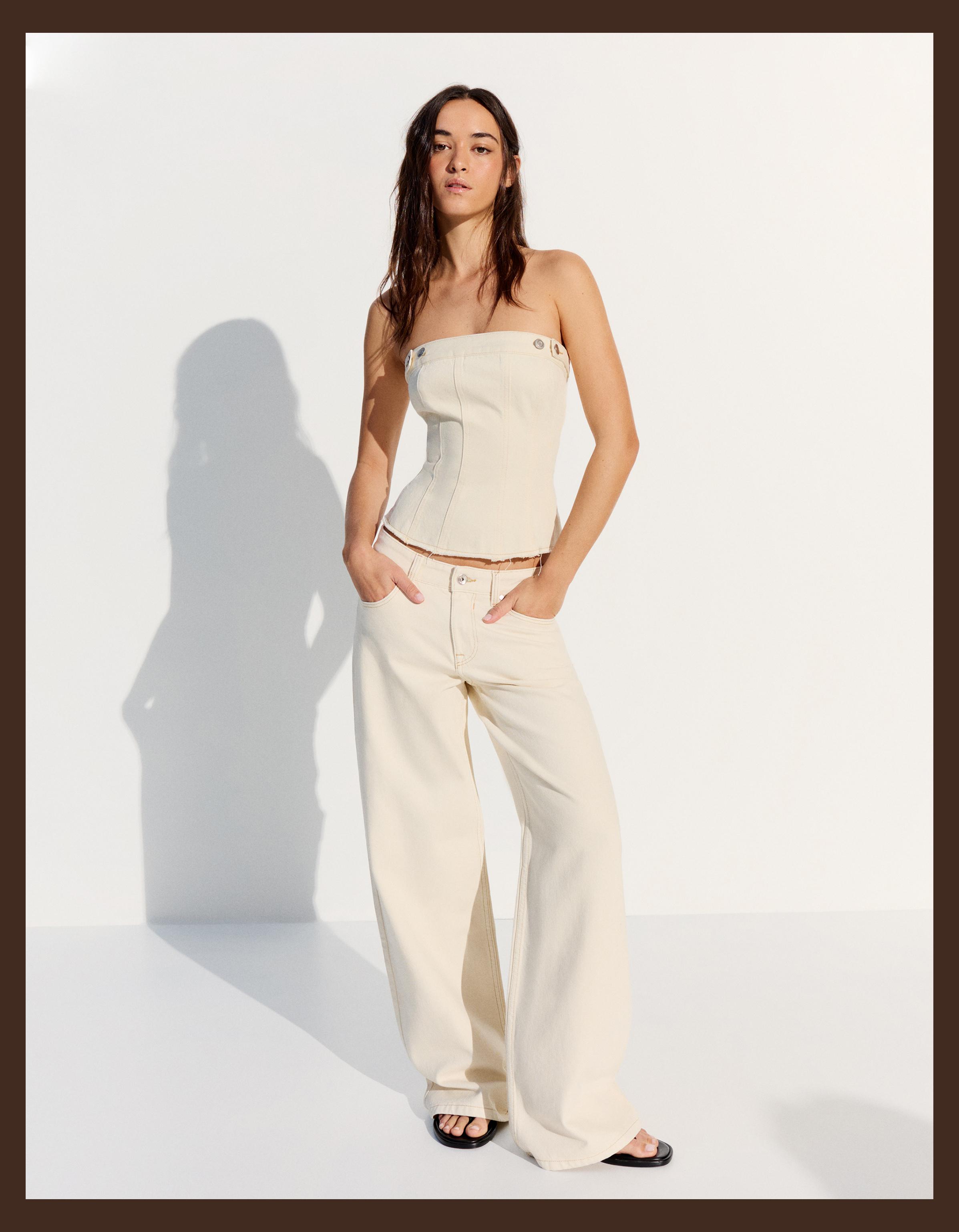 Denim bandeau top - Görsel 18