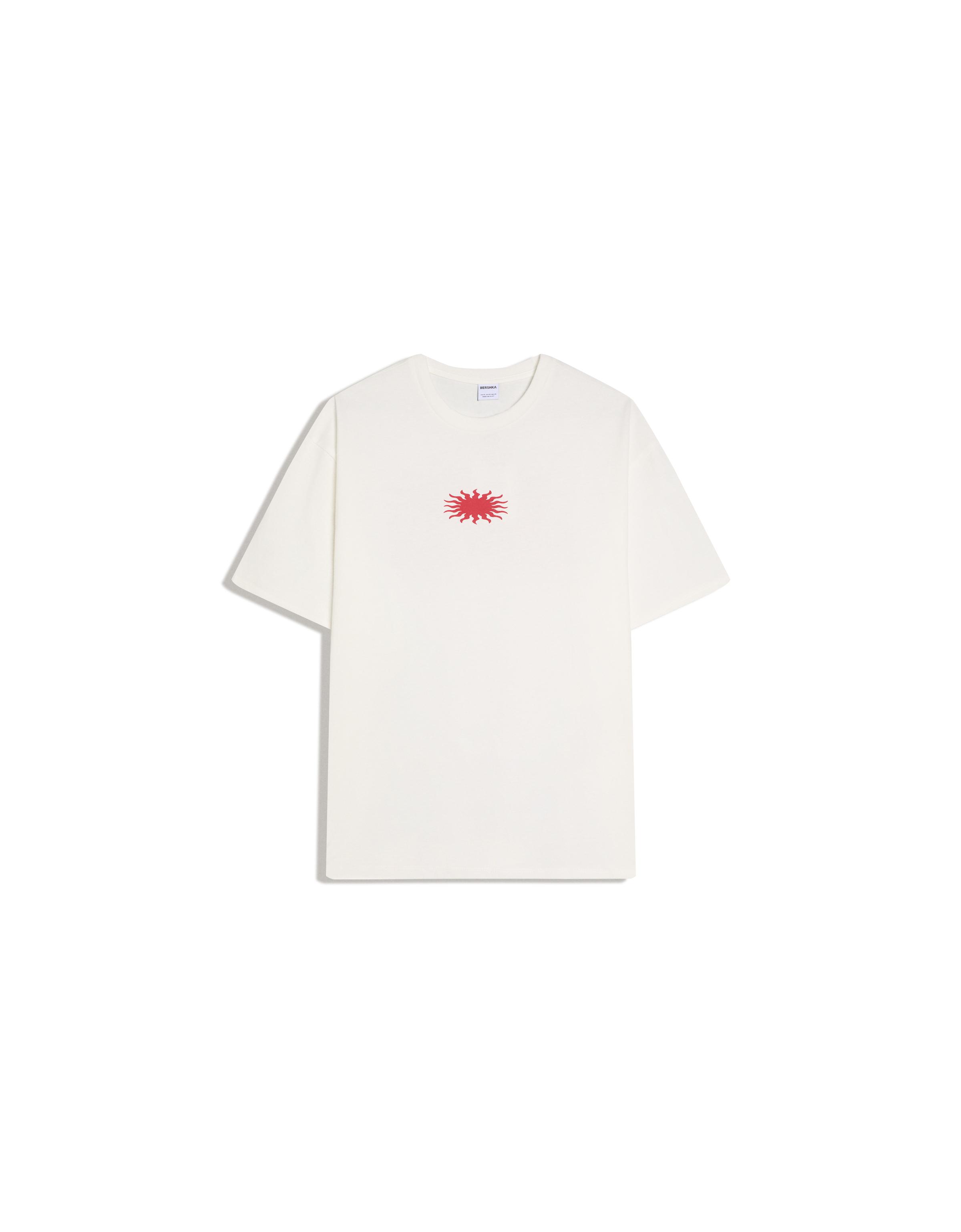 Boxy fit print T-shirt — Off white