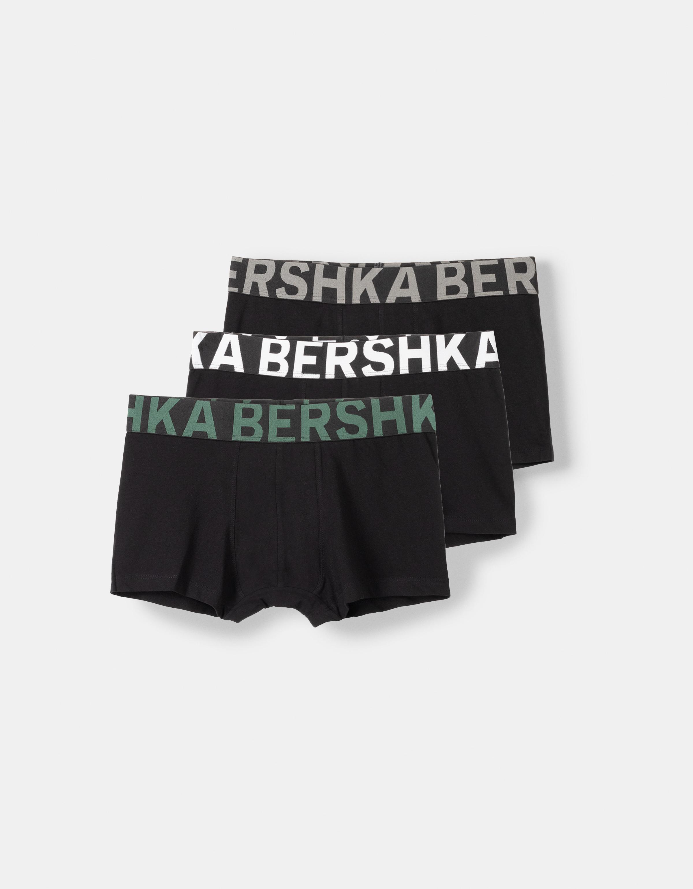 Bershka 3er-Pack Boxershorts Mit Breitem Bund Und Print Herren S Schwarz