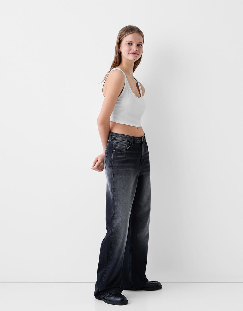 Strappy crop top-Off white-3