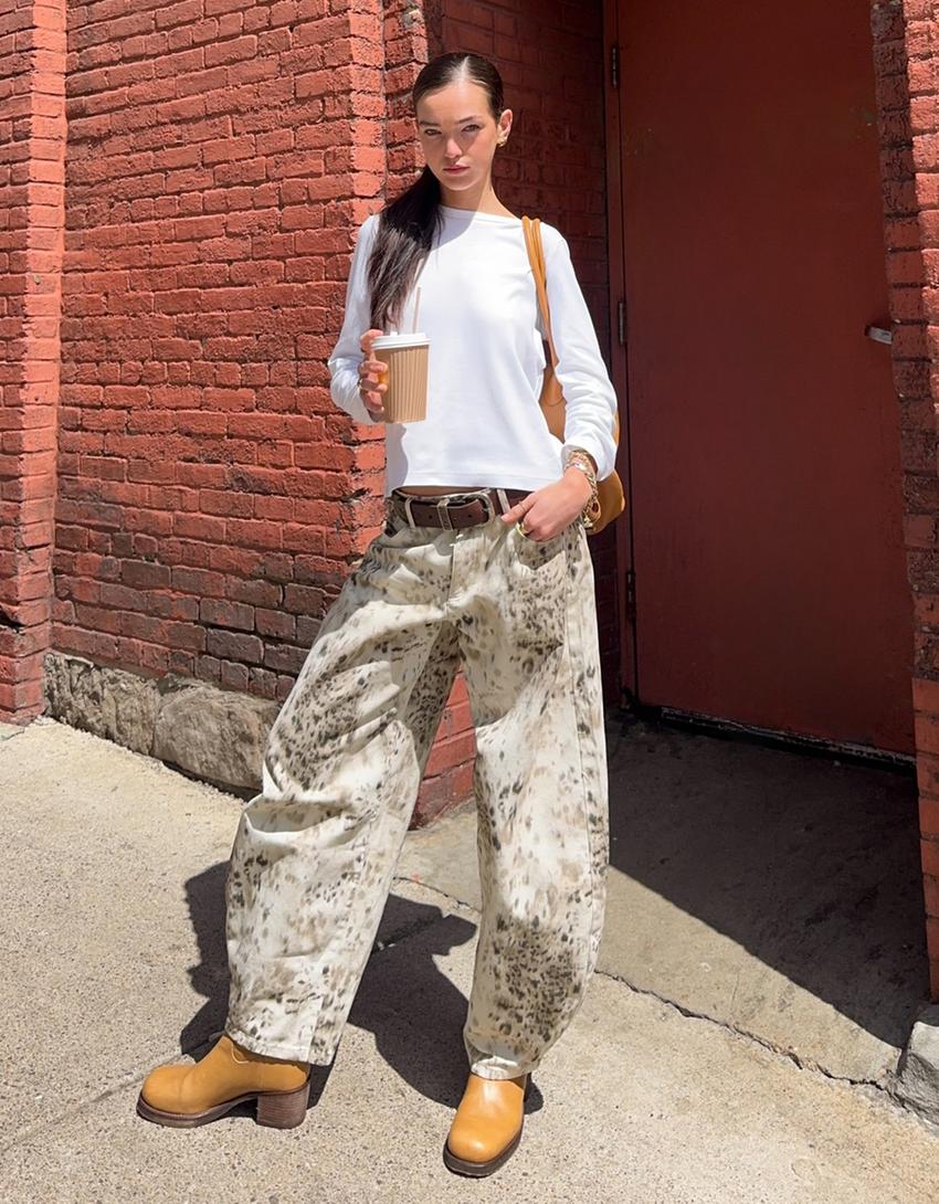 Pantalon barrel imprimé-Multicouleur