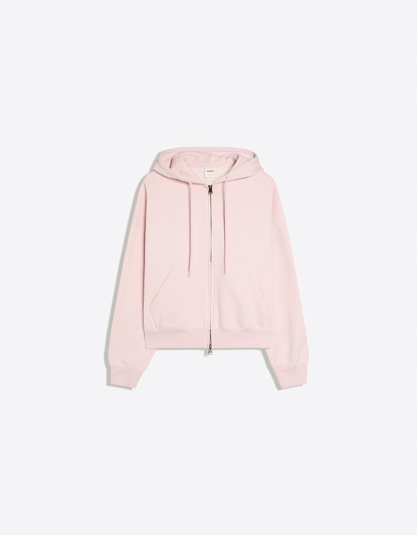 Zip-up hoodie-Pink