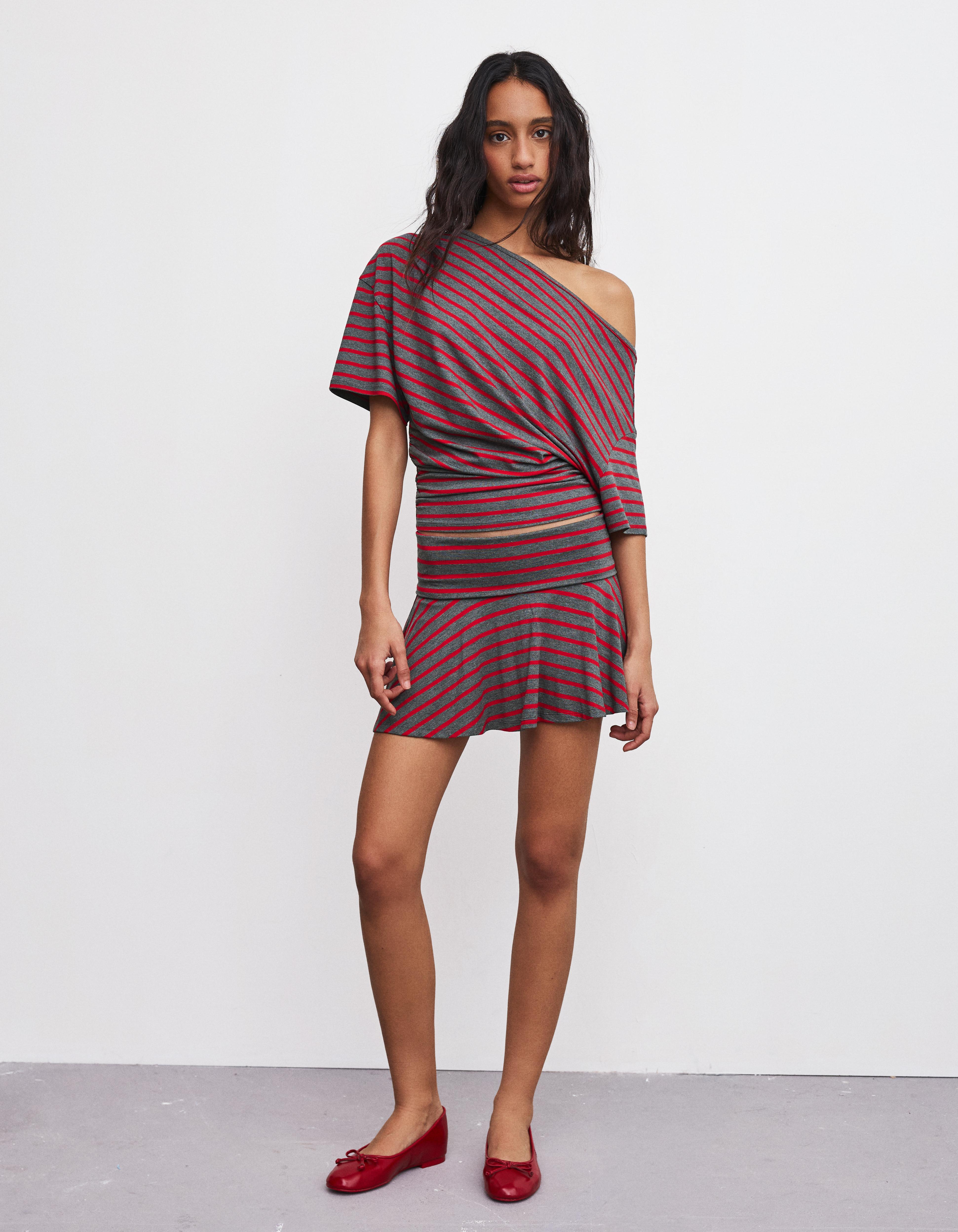 Çift beli volanlı mini etek - Görsel 38