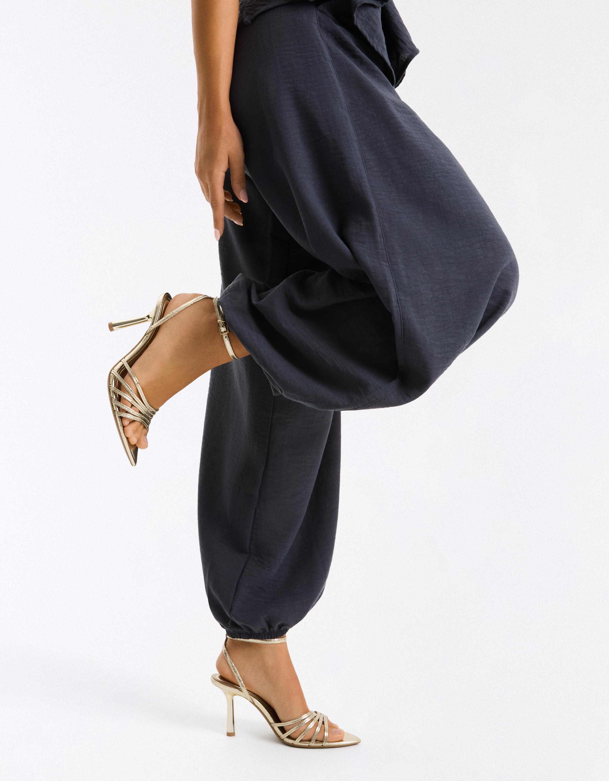 Multi-strap heeled sandals — Gold