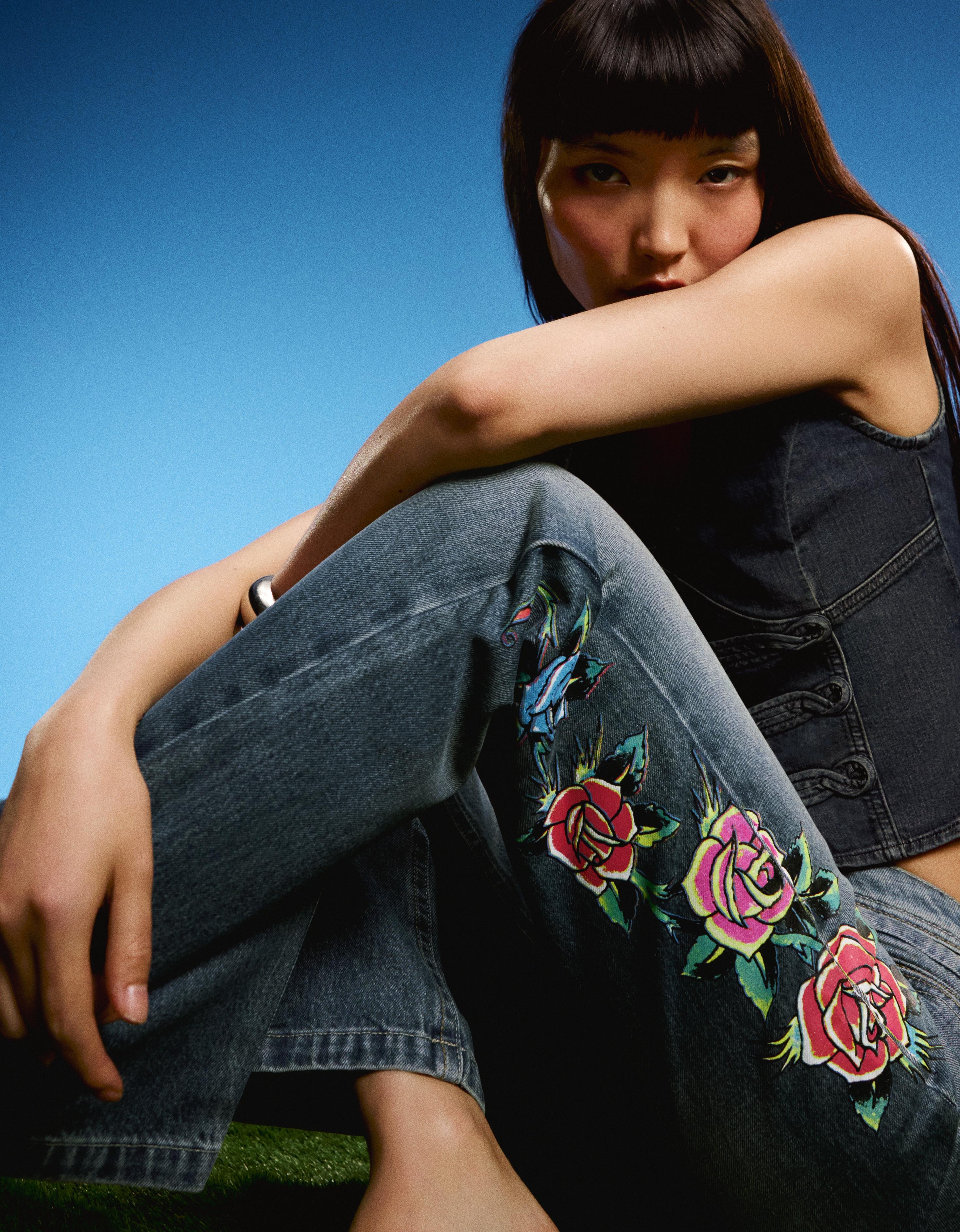 Boot-cut jeans ED HARDY X BERSHKA — Blue