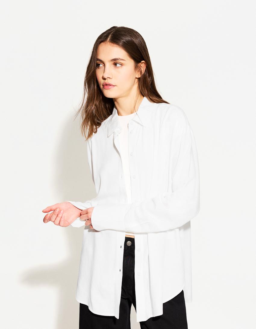 Chemise oversize lin-Blanc-0