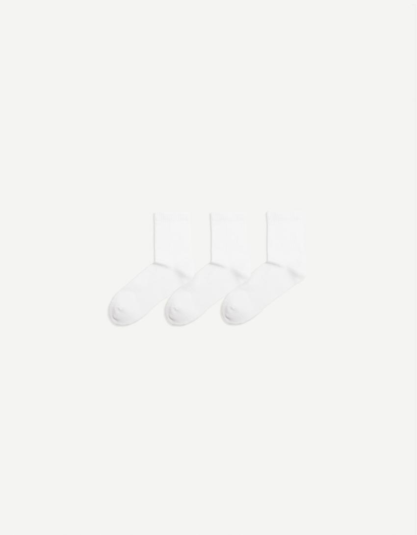 Pack de 3 paires de chaussettes sport-Blanc