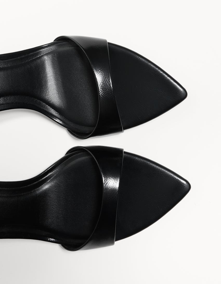 Sandale s potpeticom i remenčićem oko gležnja-Crna