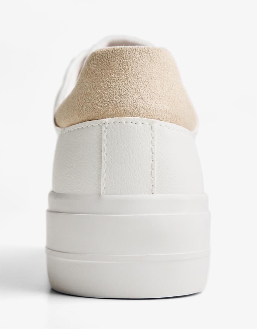 Kontrast spor ayakkabı-BEYAZ