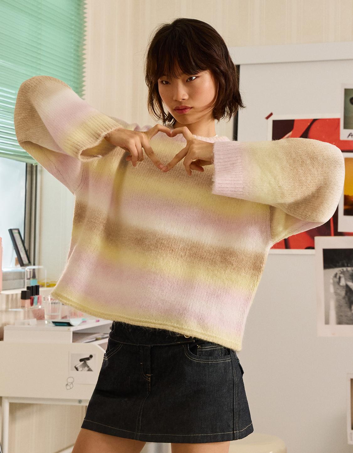 Printed knit jumper