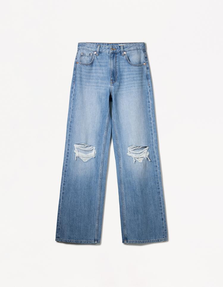 Ripped wide-leg ’90s jeans