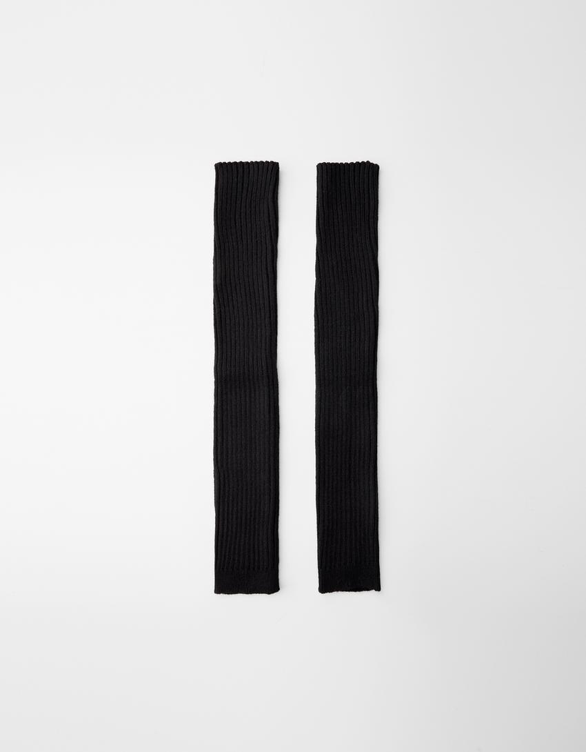 Ribbed leg warmers-Black