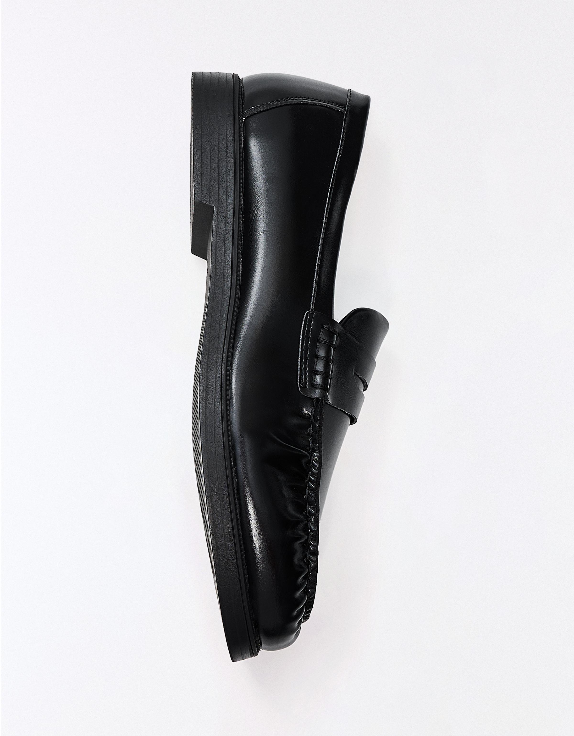Ruched loafers — BLACK