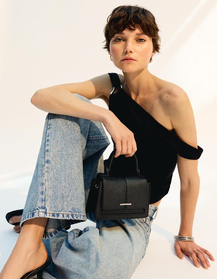 Bolso bandolera safiano