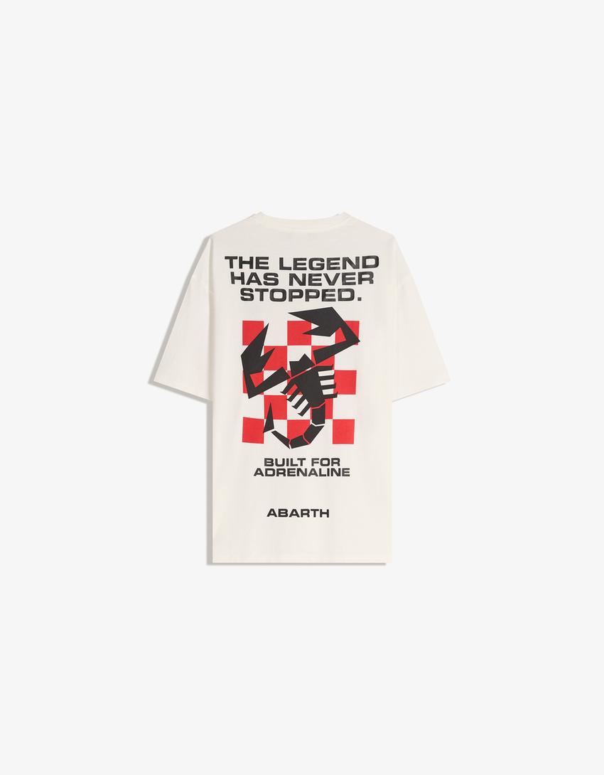 T-shirt Racing Abarth manches courtes imprimé-Blanc