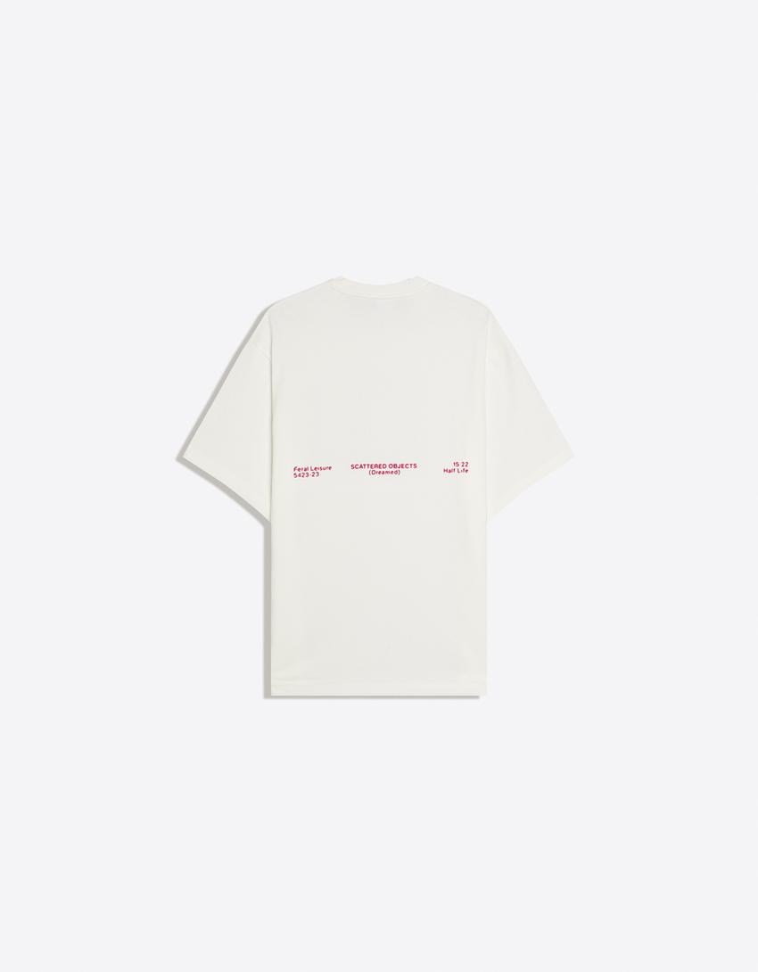 Camiseta manga curta estampada-Off-white