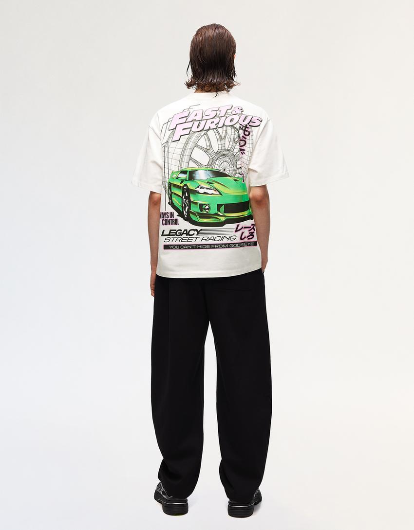 T-shirt relaxed fit Fast & Furious-Blanc