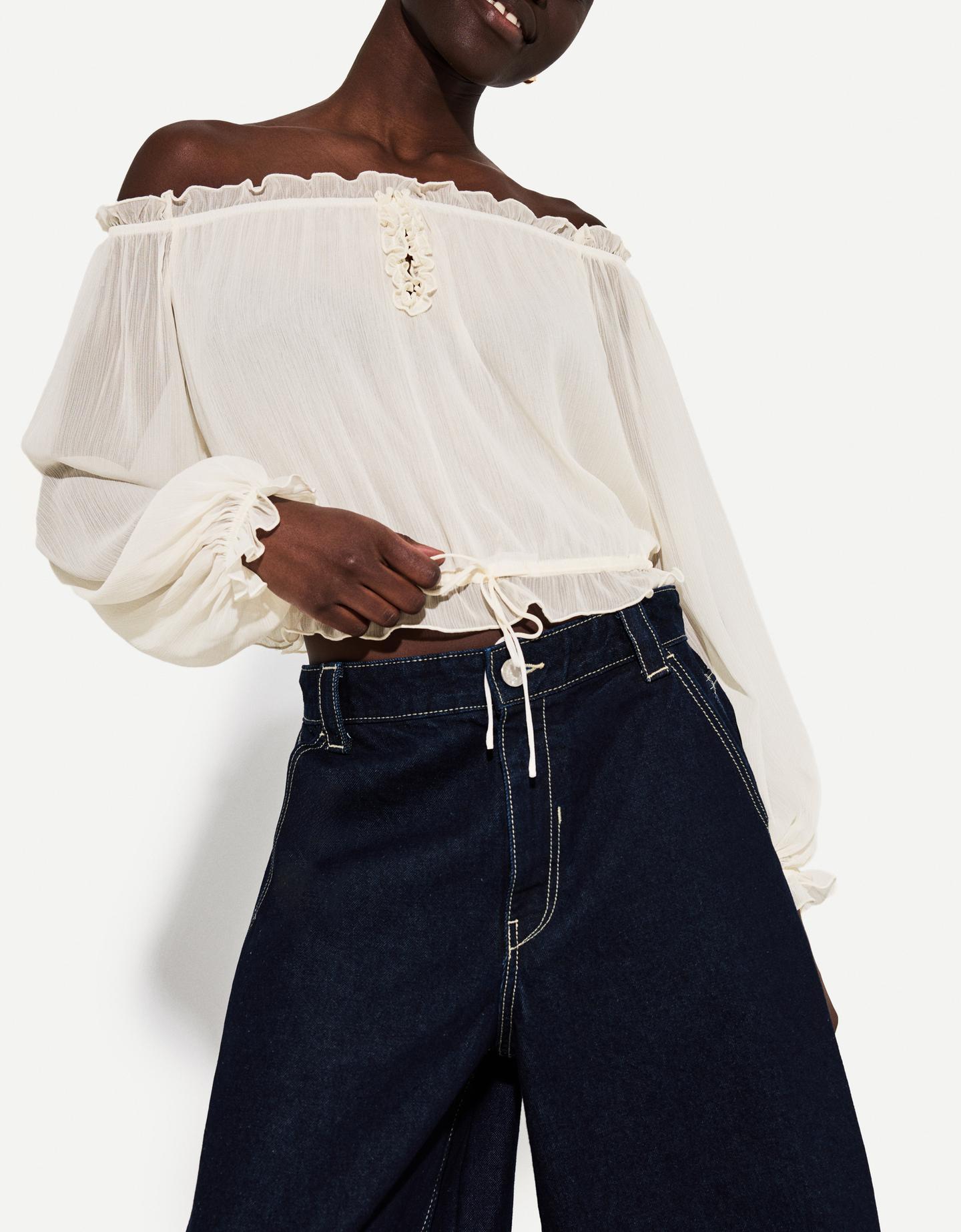 Bershka Blusa Manga Larga Lazada Mujer S Crudo