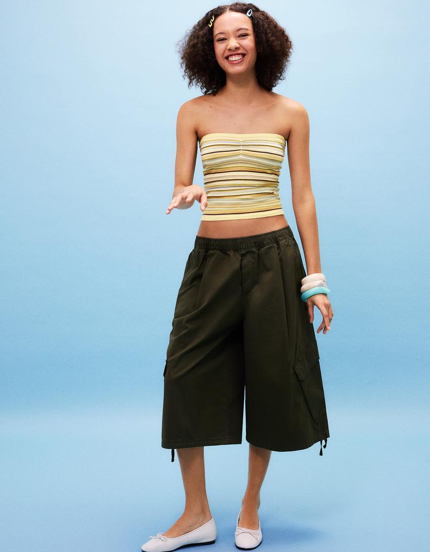 Top bandeau rayas-Amarillo