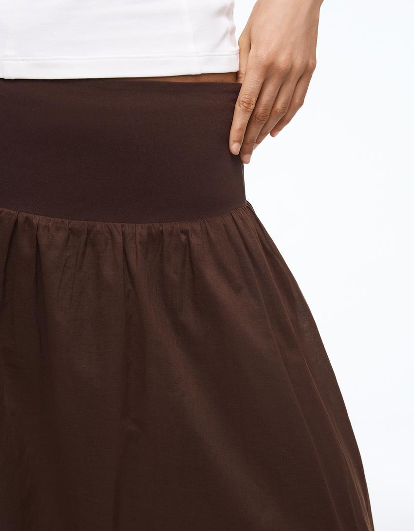 Rok midi-Cokelat