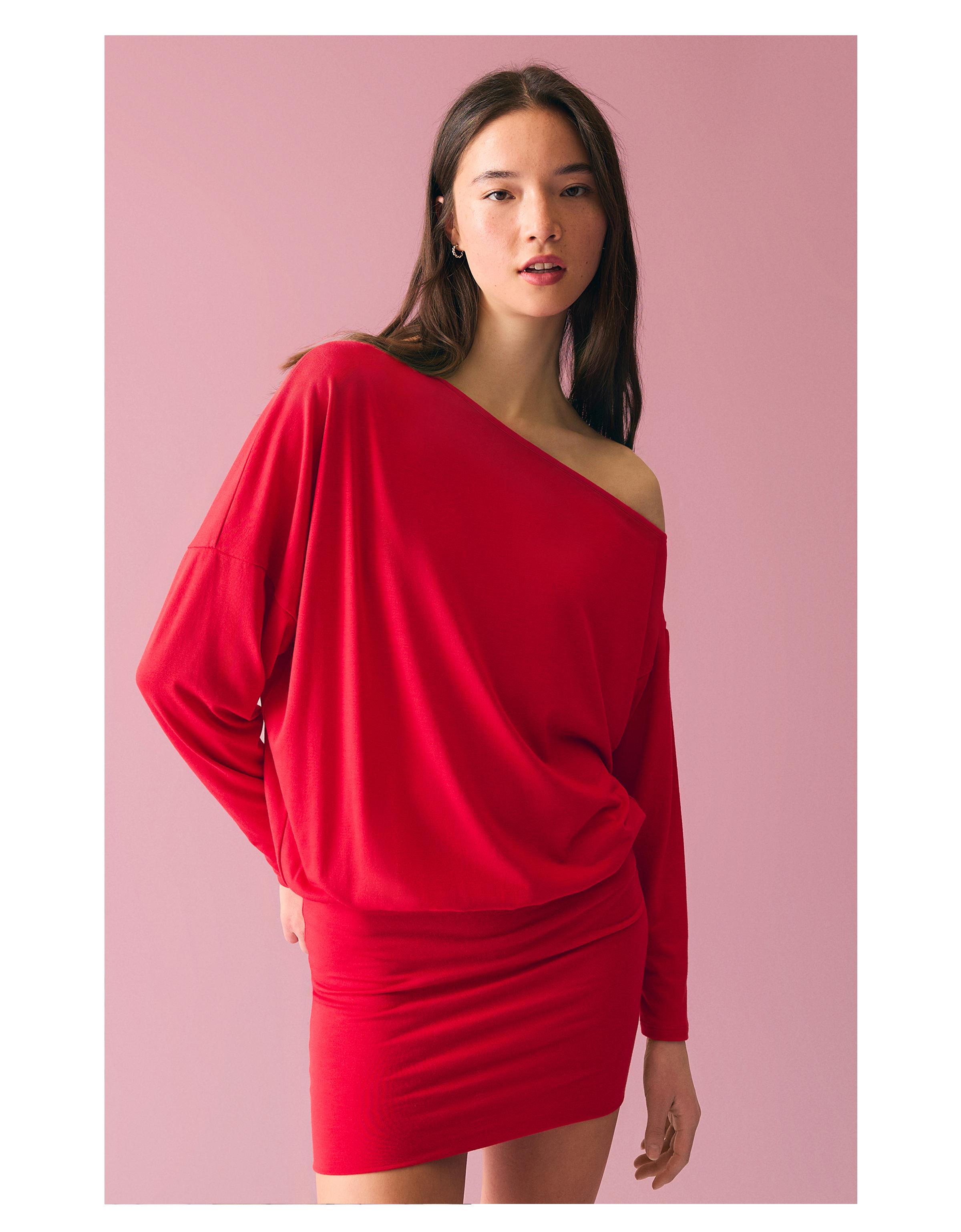 Uzun kollu dar etekli mini elbise - Görsel 38